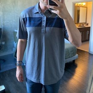 Gray Travis Matthews Golf Polo - Mens Large